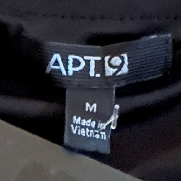 APT 9 Black Lined Textured Striped Maxi Dress. Scoop Neck w Side Slits. Size M - Picture 8 of 8